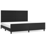 vidaXL Cadre de lit avec tête de lit Noir 200x200 cm Similicuir