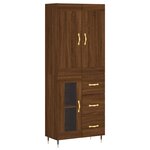 vidaXL Buffet haut Chêne marron 69 5x34x180 cm Bois d'ingénierie