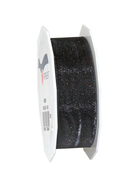 Organza sheer 25-m-rouleau 25 mm noir