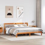 vidaXL Cadre de lit sans matelas cire marron 180x200cm bois pin massif