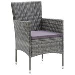 vidaXL Mobilier à dîner de jardin et coussins 7Pièces Résine tressée Gris