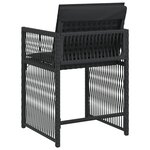 vidaXL Chaises de jardin lot de 4 avec coussins noir résine tressée