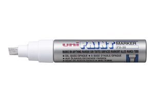 Marqueur PAINT Marker PX30 Pte biseautée large 4 - 8,5mm Argent UNI-BALL