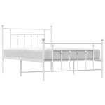 vidaXL Cadre de lit métal avec tête de lit/pied de lit blanc 107x203cm