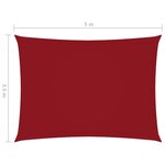 vidaXL Voile de parasol Tissu Oxford rectangulaire 3 5x5 m Rouge