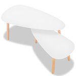 vidaXL Ensemble de tables basses 2 Pièces Bois de pin massif Blanc