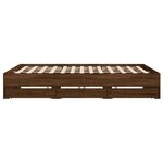 vidaXL Cadre de lit avec tiroirs chêne marron 200x200 cm