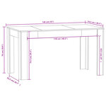vidaXL Table à dîner Chêne marron 140x74 5x76 cm Bois d'ingénierie