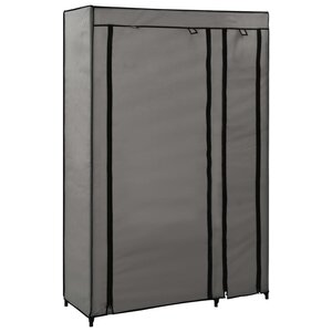 vidaXL Garde-robe pliable Gris 110x45x175 cm Tissu