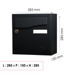 Boîte aux lettres Préface compact noir sablé ral 2100 ms