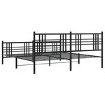 vidaXL Cadre de lit métal avec tête de lit/pied de lit noir 193x203 cm
