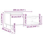 vidaXL Table basse Blanc brillant 100x50x45 cm Bois d'ingénierie