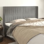 vidaXL Tête de lit avec oreilles Gris clair 183x16x118/128 cm Velours