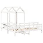 vidaXL Ensemble de lit de jour et de banc et toit 90x190 cm pin massif
