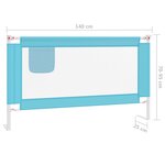 vidaXL Barrière de sécurité de lit d'enfant Bleu 140x25 cm Tissu