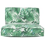 vidaXL Set de coussins de palette 2 pièces motif feuillage en tissu Oxford