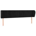vidaXL Tête de lit avec oreilles Noir 163x23x78/88 cm Velours