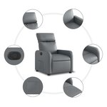 vidaXL Fauteuil inclinable électrique Gris Similicuir