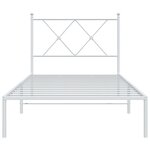 vidaXL Cadre de lit métal avec tête de lit blanc 90x190 cm