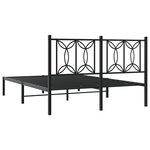vidaXL Cadre de lit métal avec tête de lit noir 140x200 cm