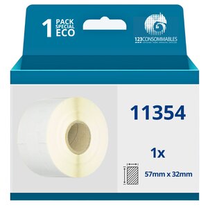 123CONSOMMABLES - Rouleau Etiquettes compatibles avec DYMO LABELWRITER 11354 - 57 x 32 mm