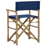 vidaXL Chaises pliables de directeur 2 Pièces Bleu Bambou et tissu