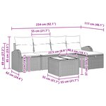vidaXL Ensemble de 6 Canapés de Jardin avec Coussins Beige en Rattan