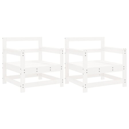 vidaXL Chaises de jardin lot de 2 blanc bois massif de pin