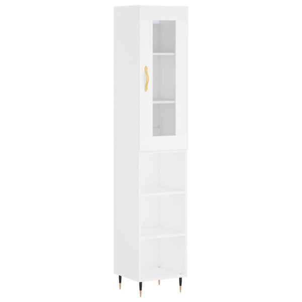 vidaXL Buffet haut Blanc 34 5x34x180 cm Bois d'ingénierie