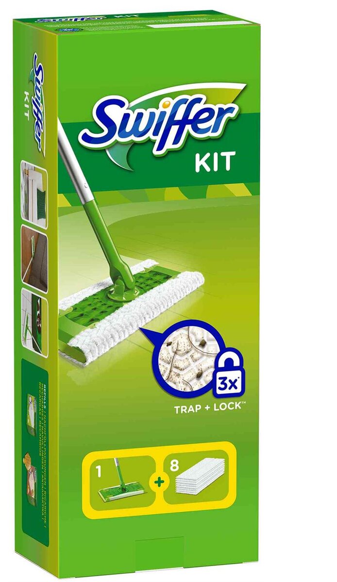 Swiffer Kit Complet Balai, 8 Lingettes Sèches & …