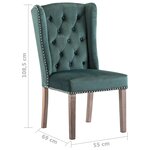 vidaXL Chaises à manger lot de 2 Vert foncé Velours