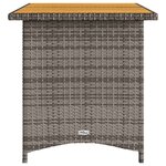 vidaXL Table de jardin avec dessus en bois gris 110x68x70 cm rotin
