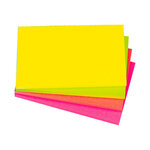 Bloc-notes q-connect quick notes couleurs néon rainbow 76x127mm 100f repositionnables roseorange/vert/jaune 12 blocs