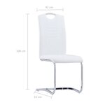 vidaXL Chaises à manger cantilever lot de 4 blanc similicuir
