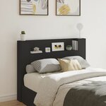 vidaXL Armoire tête de lit avec LED noir 140x16 5x103 5 cm