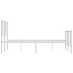 vidaXL Cadre de lit métal avec tête de lit/pied de lit blanc 135x190cm