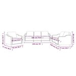 vidaXL Ensemble de canapés 3 Pièces avec coussins Crème Tissu