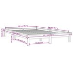 vidaXL Cadre de lit Gris 150x200 cm Bois de pin massif Très grand