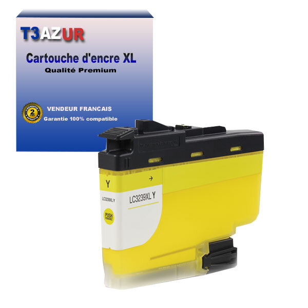 T3AZUR- Cartouche compatible avec Brother LC3239 XL Jaune pour Brother MFC-J6947DW