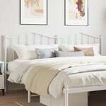 vidaXL Tête de lit métal blanc 180 cm