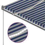 vidaXL Auvent automatique capteur de vent/LED 350x250 cm Bleu et blanc