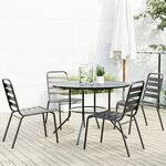vidaXL Ensemble de chaises de jardin empilables 5 Pièces anthracite