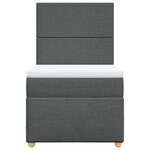 vidaXL Sommier à lattes de lit avec matelas Gris foncé 100x200cm Tissu