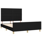 vidaXL Cadre de lit avec tête de lit Noir 140x200 cm Tissu