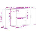 vidaXL Buffets 3 Pièces blanc 60x31x84 cm bois d'ingénierie