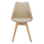 Lot de 4 chaises de salle à manger similicuir hêtre beige 03_0006760