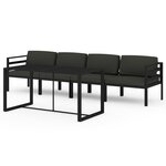 vidaXL Salon de jardin 5 Pièces avec coussins Aluminium Anthracite