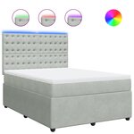 vidaXL Sommier à lattes de lit et matelas Gris clair 140x200cm Velours