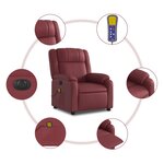 vidaXL Fauteuil de massage inclinable électrique rouge bordeaux