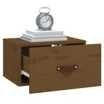 vidaXL Table de chevet murale Marron miel 40x29 5x22 cm